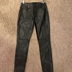 7 For All Mankind Black Metallic Pants Slim Fit Women’s Size 25